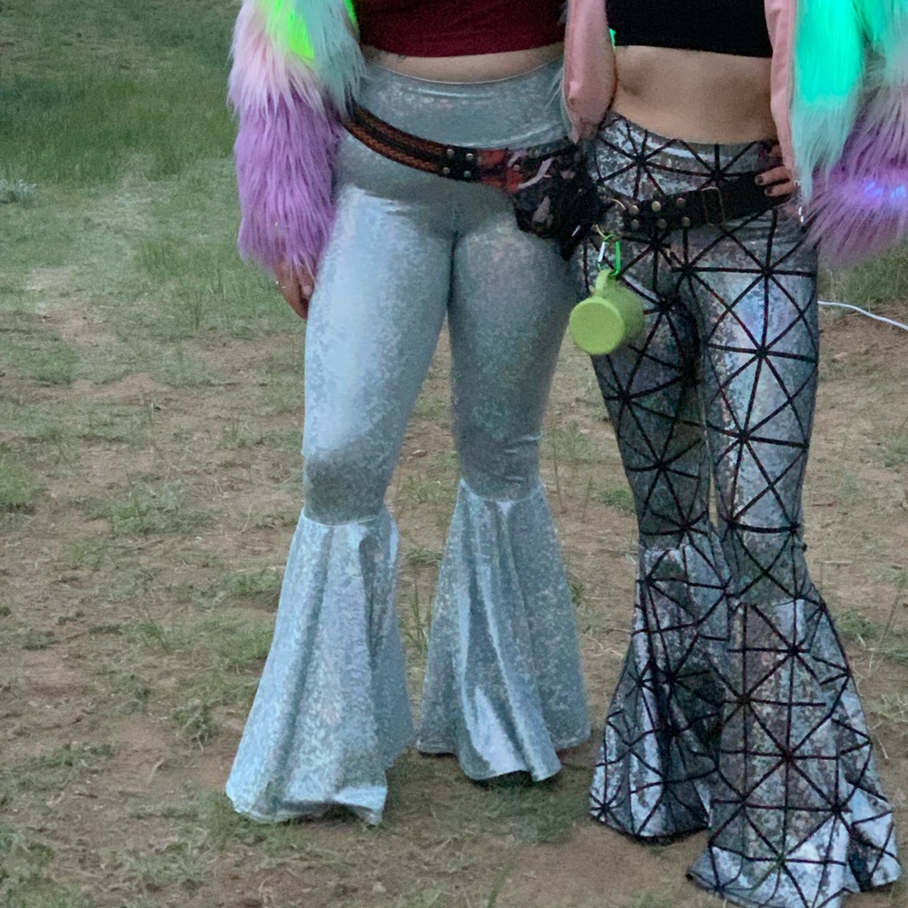 Shimmering Iridescent Flare Pants